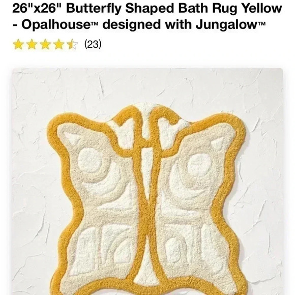 NWT 26"x26" Butterfly Shaped Bath Rug Yellow
- Opalhouse designed with Jungalow - Picture 5 of 5